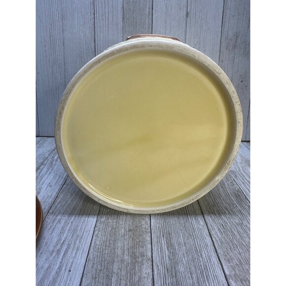 Vtg Pot Belly Stove Design Ceramic Cookie Jar Cannister with Brown Lid 9" Tall - Picture 6 of 10